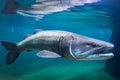 Barramundi fish swimming underwater in aquarium, Wildlife scene