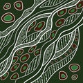 Illustration based on aboriginal style of dot background. Royalty Free Stock Photo