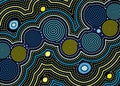 Illustration based on aboriginal style of dot background. Royalty Free Stock Photo