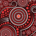 Illustration based on aboriginal style of dot background.