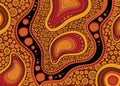 Illustration based on aboriginal style of dot  background. Royalty Free Stock Photo