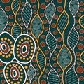 Based on aboriginal style of dot background.