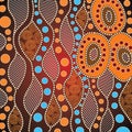 Based on aboriginal style of dot background.