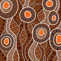 Illustration based on aboriginal style of dot background Royalty Free Stock Photo