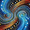 Illustration based on aboriginal style of dot painting vector art background Royalty Free Stock Photo