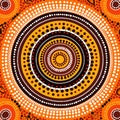 Illustration based on aboriginal style of dot painting vector art background Royalty Free Stock Photo