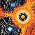 Illustration based on aboriginal style of dot painting vector art background Royalty Free Stock Photo