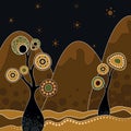 An illustration based on aboriginal style Royalty Free Stock Photo