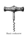 Illustration of basic corkscrew Royalty Free Stock Photo