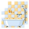 Illustration of bathroom interior.
