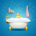 Bathtub with bubbles