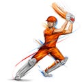 Batsman playing cricket championship sports Royalty Free Stock Photo