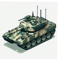 illustration of a battle tank isolated on a white background 6 Royalty Free Stock Photo