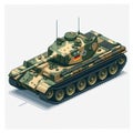 illustration of a battle tank isolated on a white background 5 Royalty Free Stock Photo