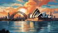 an illustration of an beautiful Australian cityscape