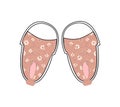 Illustration of beautiful baby girl shoes with pattern.