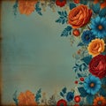 illustration of beautiful blue, white green, orange, burgundy background