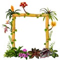 Beautiful botanical frame wood with the flower