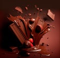 illustration of beautiful chocolate platter Royalty Free Stock Photo