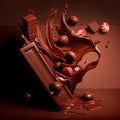 illustration of beautiful chocolate platter Royalty Free Stock Photo