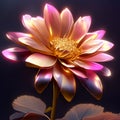 Illustration of a beautiful chrysanthemum on a dark background generative AI