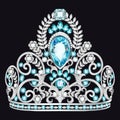 beautiful crown,  tiara with gems Royalty Free Stock Photo