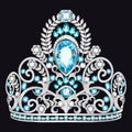 beautiful crown, tiara with gems