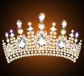 beautiful crown,  tiara with gems Royalty Free Stock Photo