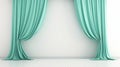 illustration of A beautiful curtain with a catch Isolated white, Generative ai Royalty Free Stock Photo