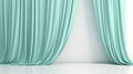 illustration of A beautiful curtain with a catch Isolated white, Generative ai Royalty Free Stock Photo