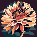 Illustration of a beautiful dahlia flower. Vector illustration. AI generated