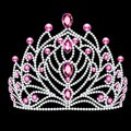 Illustration of beautiful diadem, crown, tiara female with pearl