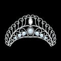 beautiful diadem, crown, tiara female with pearl