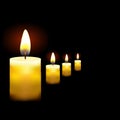 Illustration of beautiful glowing candles with melted wax, suitable for Halloween holidays eps10