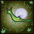 It is the illustration of beautiful green snail which is looking so nice & it is the amazing creature