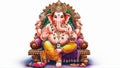 illustration of a beautiful lord ganesha on a solid background. generative ai Royalty Free Stock Photo