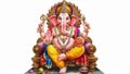 illustration of a beautiful lord ganesha on a solid background. generative ai Royalty Free Stock Photo