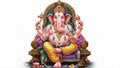 illustration of a beautiful lord ganesha on a solid background. generative ai Royalty Free Stock Photo