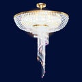 beautiful luminous crystal chandelier on a dark background