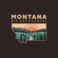 Illustration of Beautiful Montana state map logo design vector