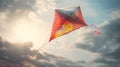 illustration of a beautiful multi-colored triangular shaped kite