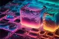 Beautiful multicolored glow ice texture, abstract, colors