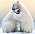 Illustration of Beautiful Polar Bear Couple Hugging Each Other Royalty Free Stock Photo