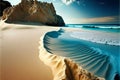 Beautiful sand beach, creative digital illustration painting, scenery background