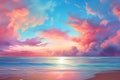 Beautiful seascape,  Sunset over the sea Royalty Free Stock Photo