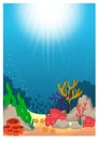 Beautiful Underwater World Cartoon Royalty Free Stock Photo