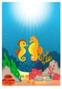 Beautiful Underwater World Cartoon Royalty Free Stock Photo