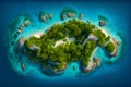 Illustration of a beautiful uninhabitated topical island