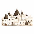 Illustration of beautiful view of Alberobello, Italy