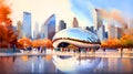 Illustration of a beautiful view of Chicago, USA Royalty Free Stock Photo